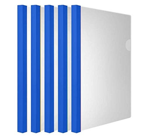 AKAHA Clear Report Covers with Solid Color 14mm Sliding Bar (18C, 100-sheet Capacity), Transparent Resume Presentation File Folders Organizer Binder, for Letter/A4 Size Paper, 20 Pcs, Solid Blue - Image 1